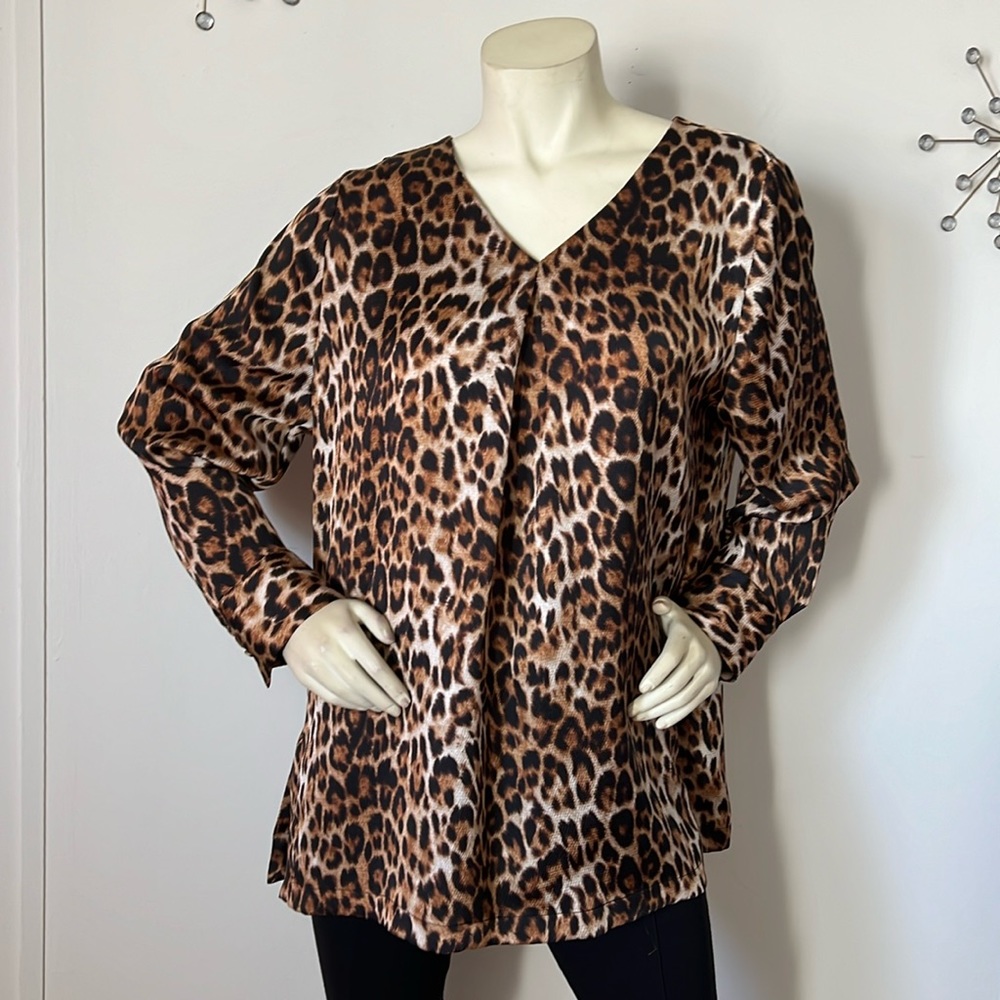 Chico’s Animal Print, Long Sleeve Blouse